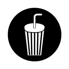 soda glass with straw icon vector illustration design