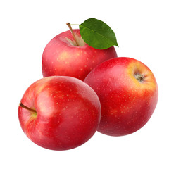 red Apple isolated on a white background.