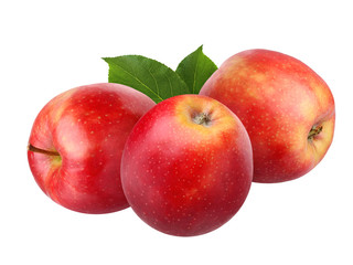 red Apple isolated on a white background.