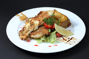 Baked fish. Elegant serving.