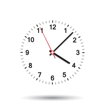 Clock icon vector illustration. Office clock on isolated background.