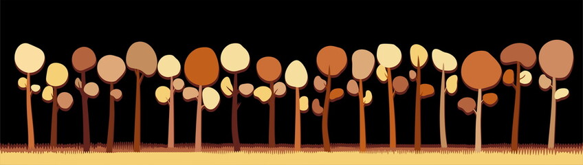 Grove of lovely simple trees Vector illustration