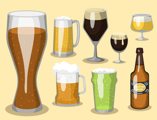 Alcohol beer vector illustration refreshment brewery and party dark beverage mug frosty craft drink.