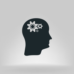 Brain Gears vector icon