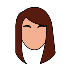head woman character icon vector illustration design