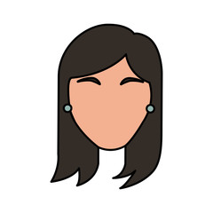 head woman character icon vector illustration design