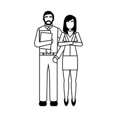 Obraz na płótnie Canvas business couple avatars characters icon vector illustration design