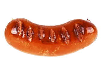 Tasty grilled sausage isolated on a white background
