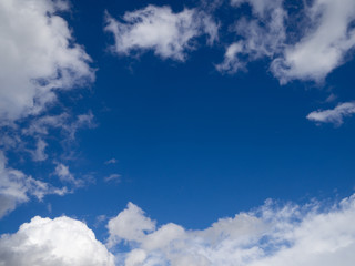 blue sky framed from white clouds