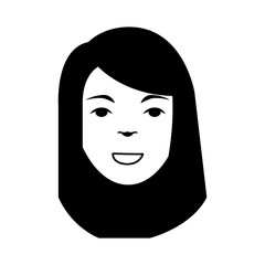 head woman character icon vector illustration design