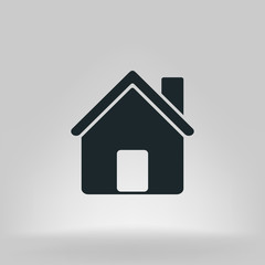 Flat paper cut style icon of house