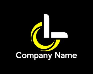 abstract circle logo, L
