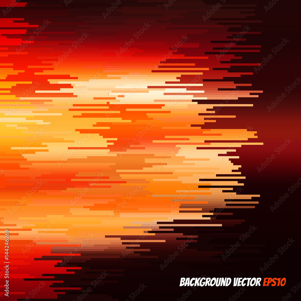 Poster abstract geometric background with bright distorted figures.