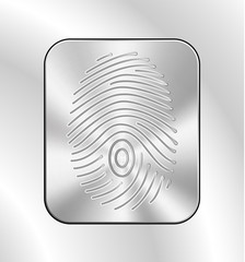 Fingerprint scan in chrome button.
