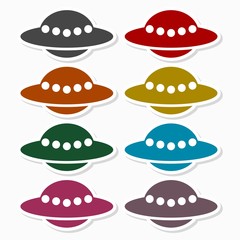 UFO Flying Saucer Icon - Illustration