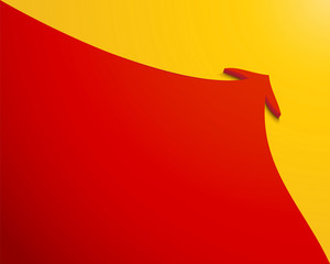 red arrow with a stroke on a yellow background