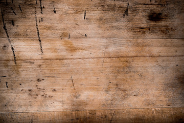 Alte, zerkratzte Holzplatte als Hintergrund, Holz Textur