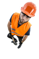 Man worker with big head