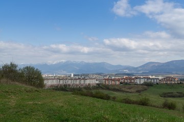 Meadow with the view to the Zilina city. Slovakia