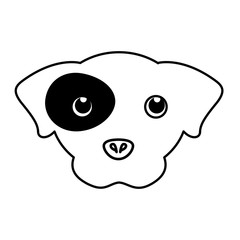 pet dog head silhouette vector illustration design