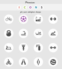 sport equipment icon set