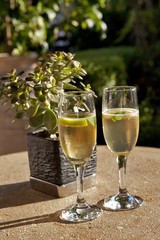Drinks - Cocktail in champagne glasses