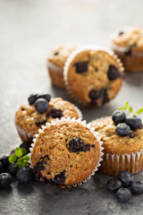 Vegan banana blueberry muffins