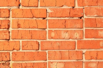 Red brick wall background, vintage texture