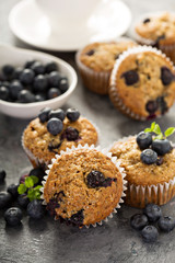 Vegan banana blueberry muffins