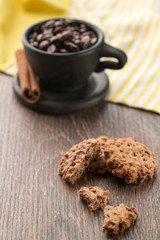 Cup full of coffee beans