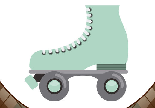 Retro Roller Skate Logo Layout with Background