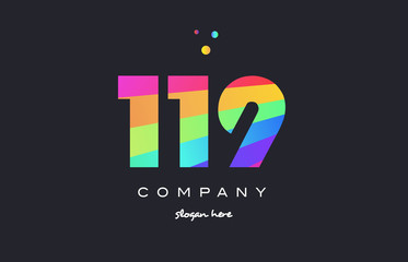 119 colored rainbow creative number digit numeral logo icon