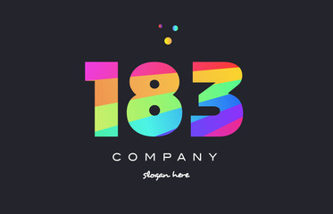 183 colored rainbow creative number digit numeral logo icon