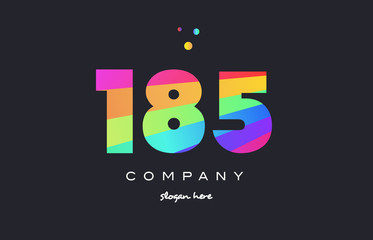 185 colored rainbow creative number digit numeral logo icon
