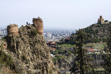 View from the hill of Sololaki in Tbilisi, Georgia.