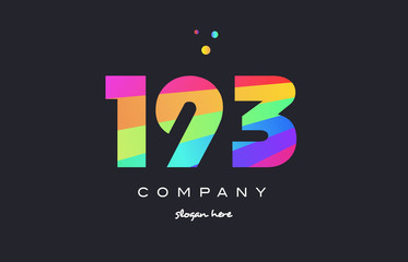 193 colored rainbow creative number digit numeral logo icon