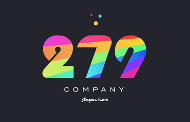 279 colored rainbow creative number digit numeral logo icon