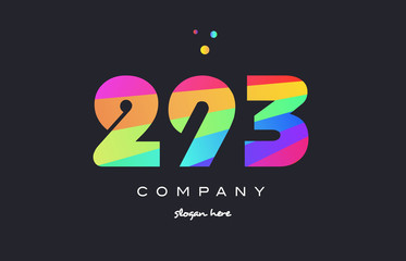 293 colored rainbow creative number digit numeral logo icon