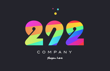 292 colored rainbow creative number digit numeral logo icon