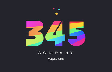 345 colored rainbow creative number digit numeral logo icon