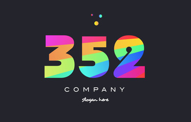 352 colored rainbow creative number digit numeral logo icon