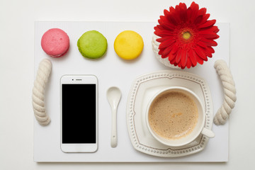 Morning breakfast of modern person