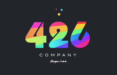 426 colored rainbow creative number digit numeral logo icon