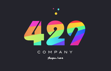 429 colored rainbow creative number digit numeral logo icon