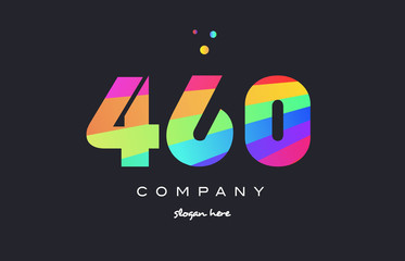 460 colored rainbow creative number digit numeral logo icon