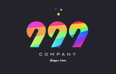 Fototapeta na wymiar 999 colored rainbow creative number digit numeral logo icon