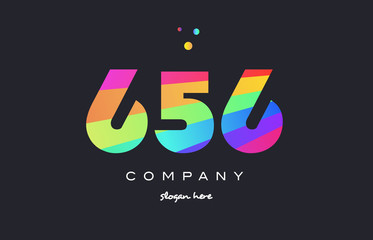 656 colored rainbow creative number digit numeral logo icon