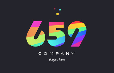 659 colored rainbow creative number digit numeral logo icon