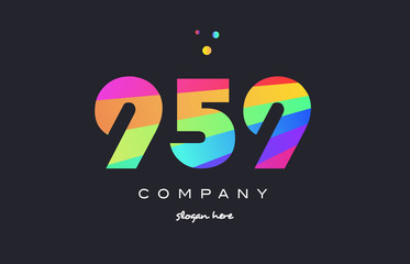 959 colored rainbow creative number digit numeral logo icon