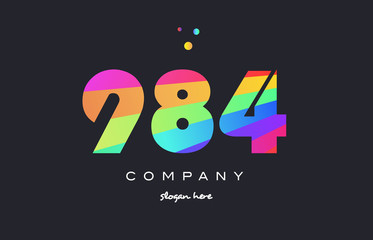 Obraz premium 984 colored rainbow creative number digit numeral logo icon